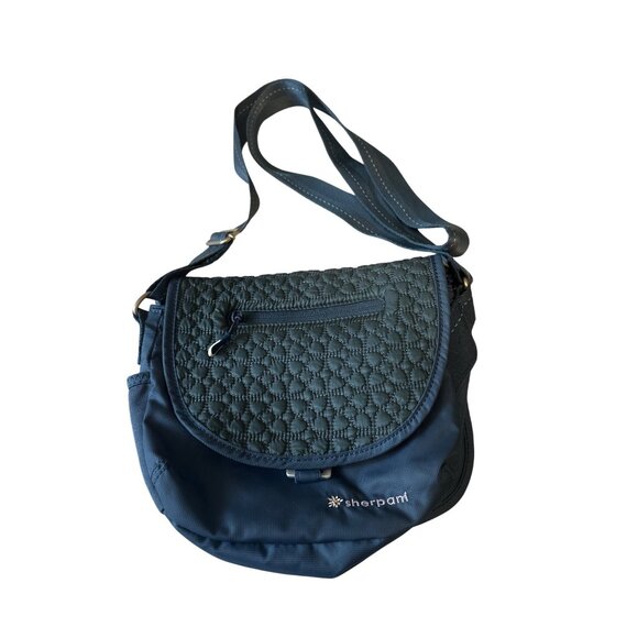 Sherpani Crossbody Bag With Quilted Flap Adjustable Strap Multiple Pockets Blue - Picture 3 of 6